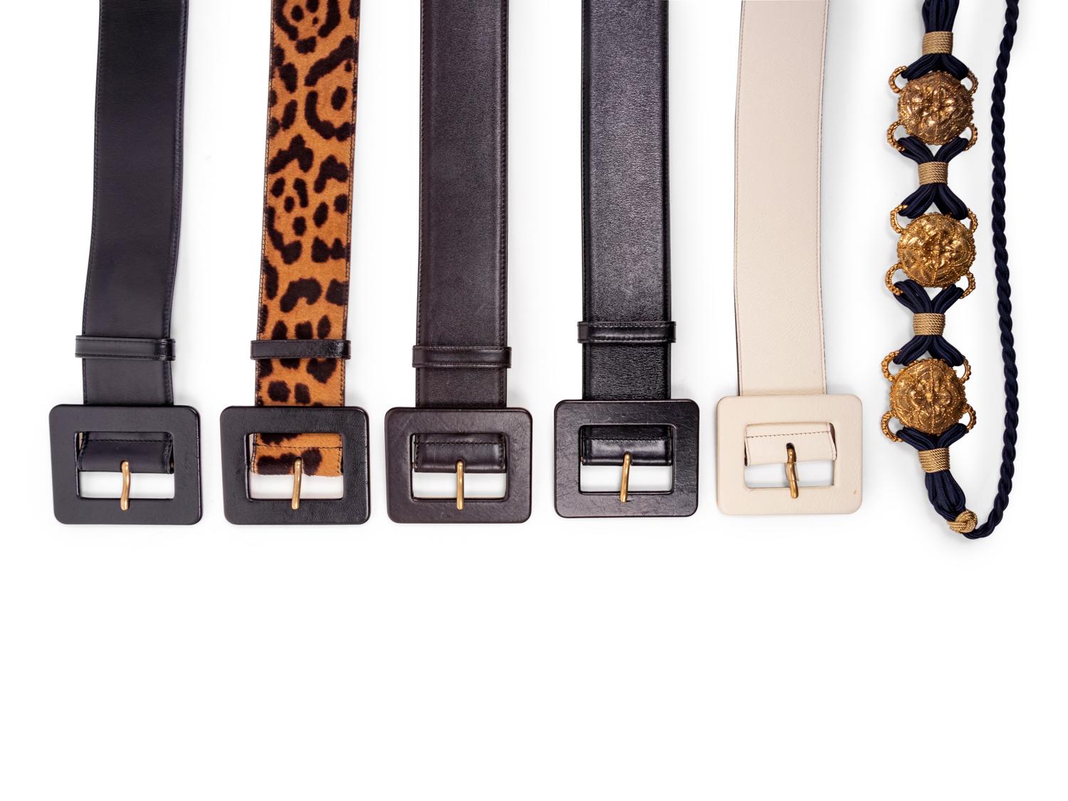 Six Yves Saint Laurent Belts: One Cord and Five Leather