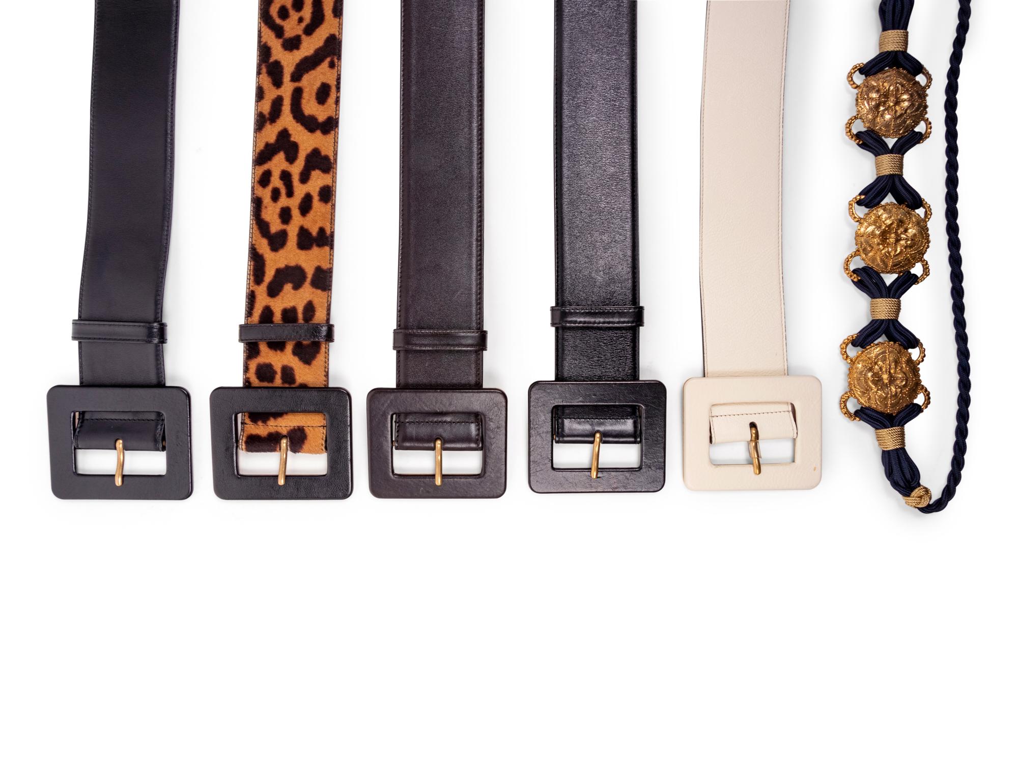 Six Yves Saint Laurent Belts: One Cord and Five Leather