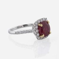 An 18K Gold, Ruby, and Diamond Ring