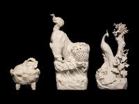 Three Chinese Dehua Blanc-de-Chine Porcelain Animal-form Wares