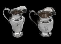 Two American Silver Water Pitchers
