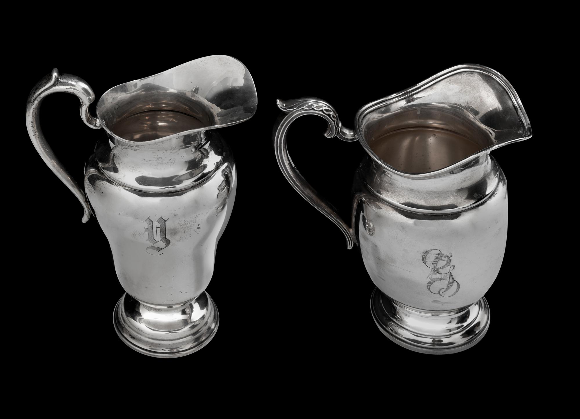 Two American Silver Water Pitchers