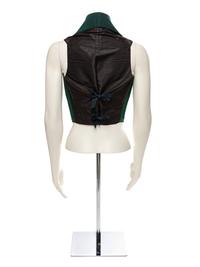 Men's Embroidered Green Ribbed Silk Waistcoat, 1830s