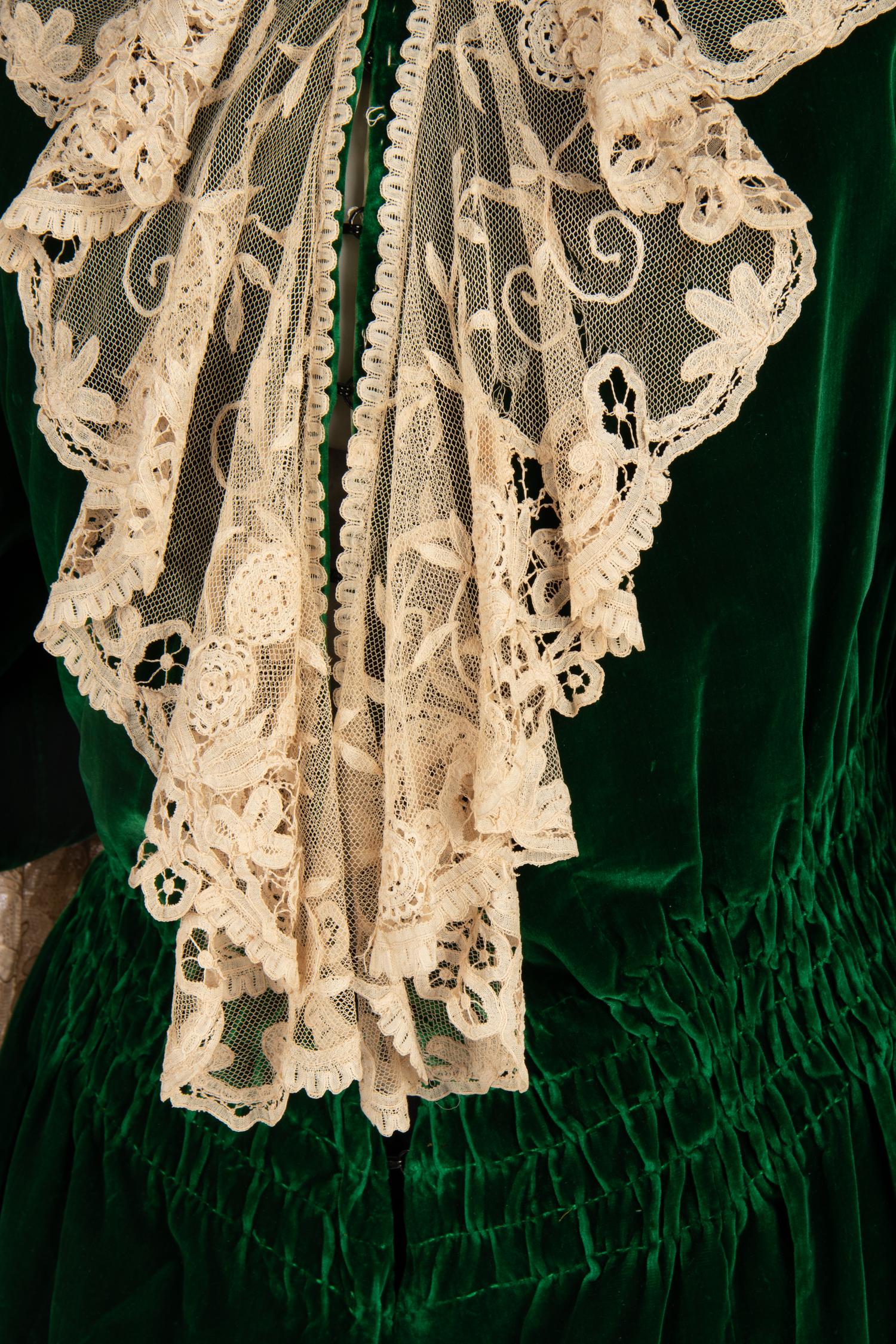 Worth Labeled Silk Velvet and Lace Jacket, c.1905