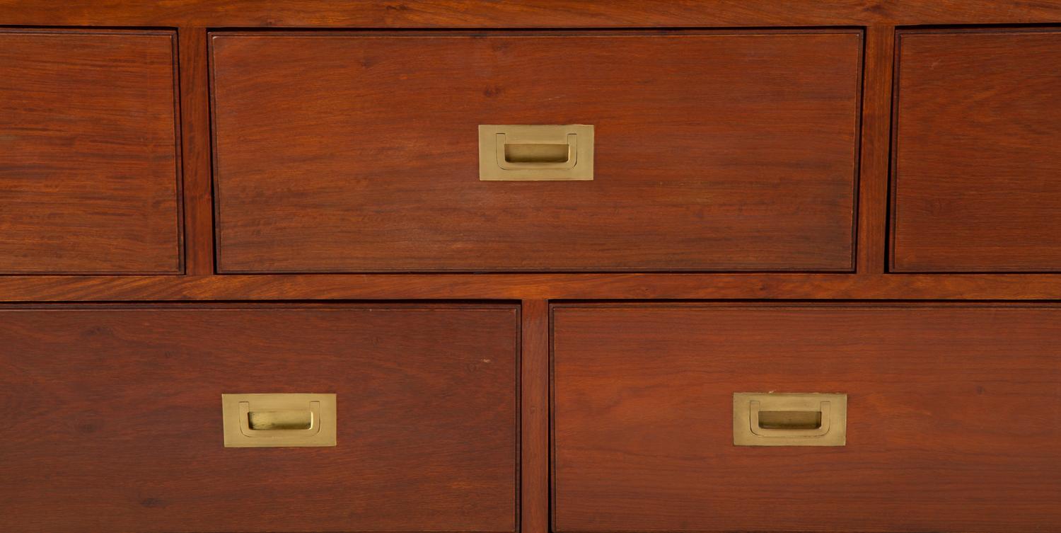 A British Colonial Brass Mounted Campaign Style Dresser — 20th Century