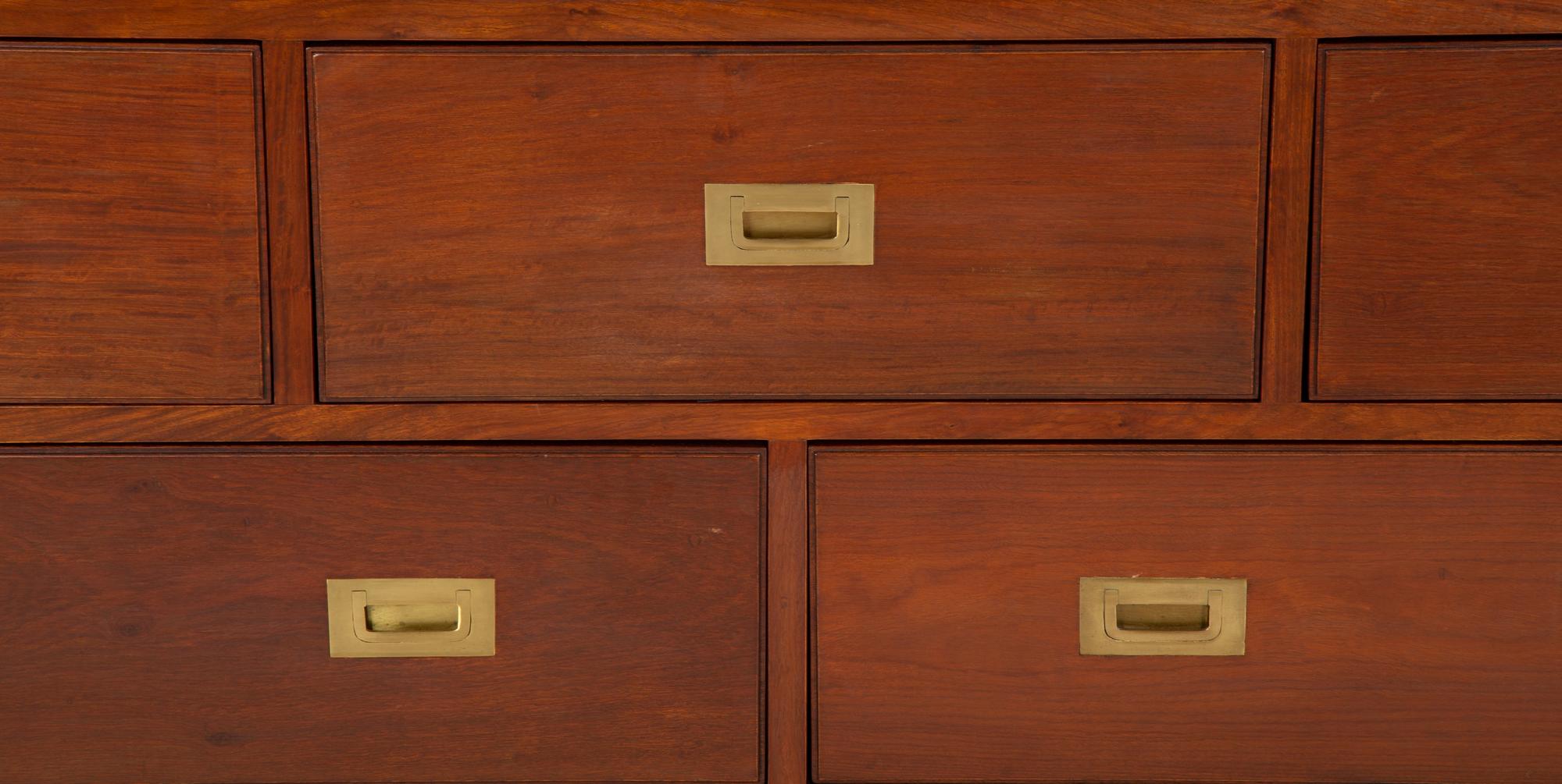 A British Colonial Brass Mounted Campaign Style Dresser — 20th Century