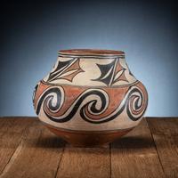 San Ildefonso Polychrome Pottery Jar