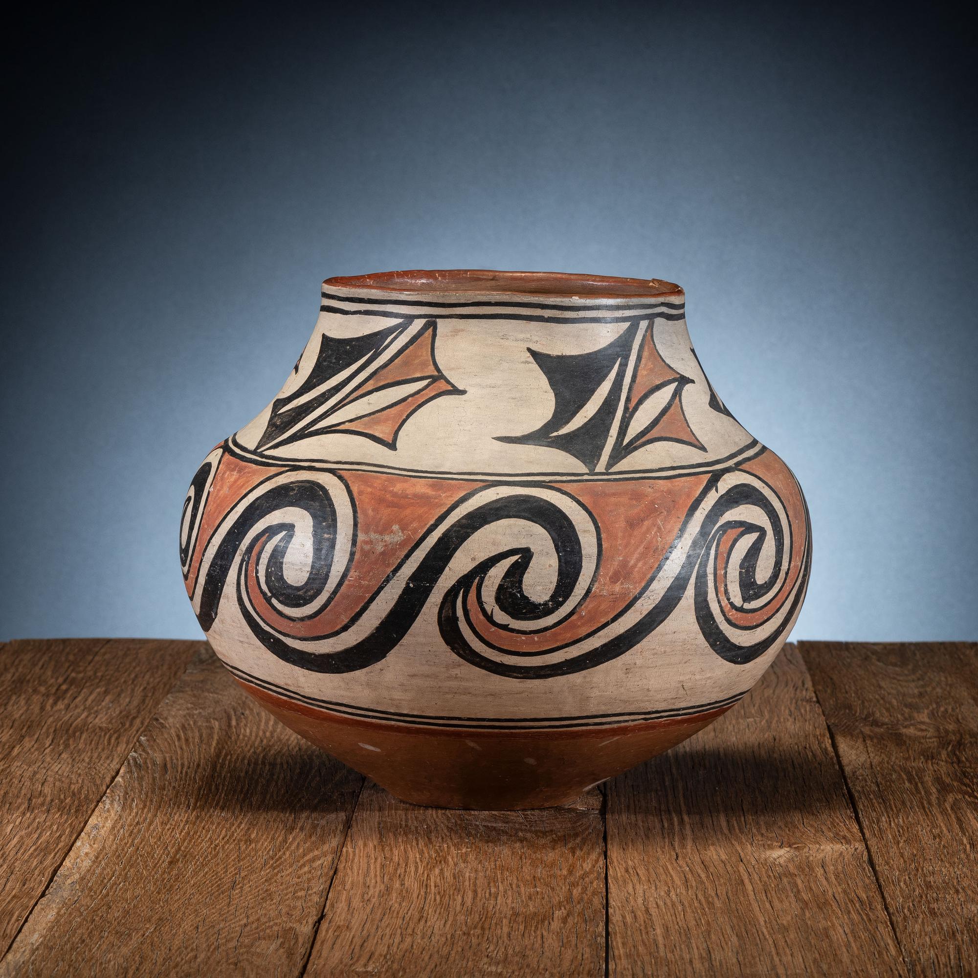 San Ildefonso Polychrome Pottery Jar