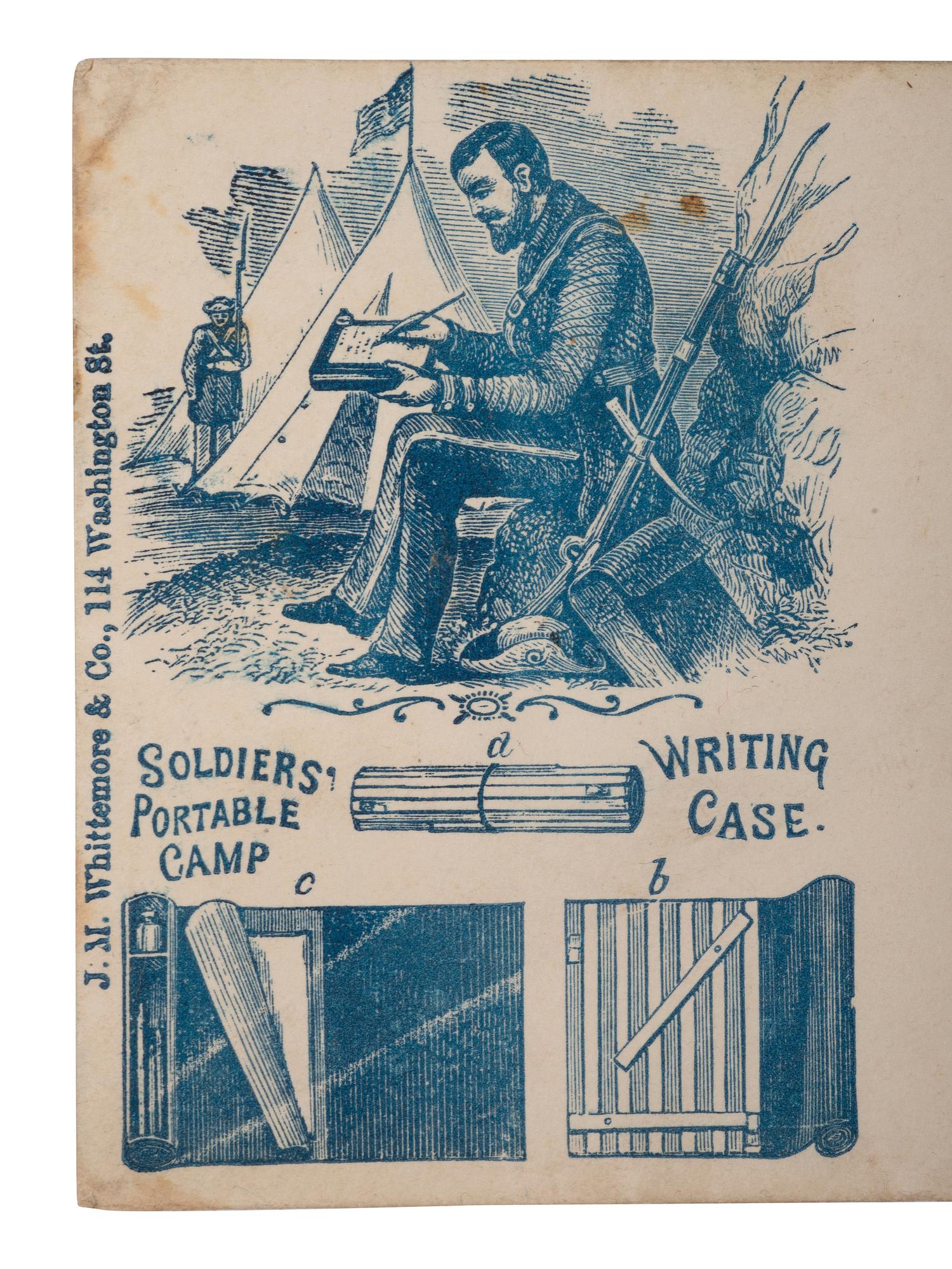 Civil War-era writing kit patented by George Hathaway, 1861.