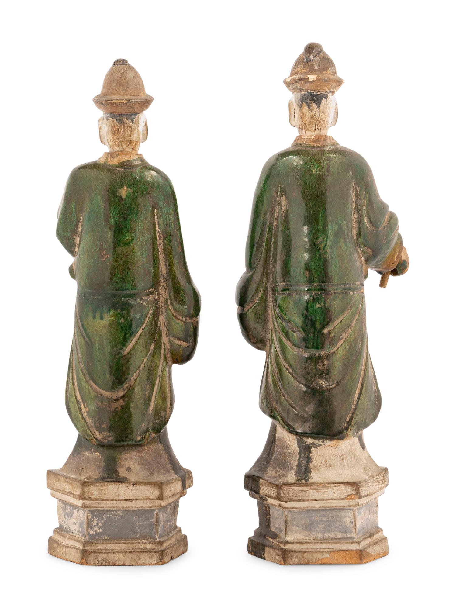 A Pair of Chinese Ming Style Pottery Tomb Figures