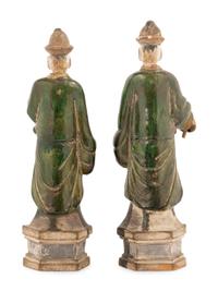 A Pair of Chinese Ming Style Pottery Tomb Figures