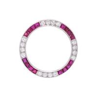 DIAMOND AND RUBY CIRCLE BROOCH