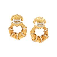 YELLOW GOLD AND DIAMOND CONVERTIBLE EARRINGS