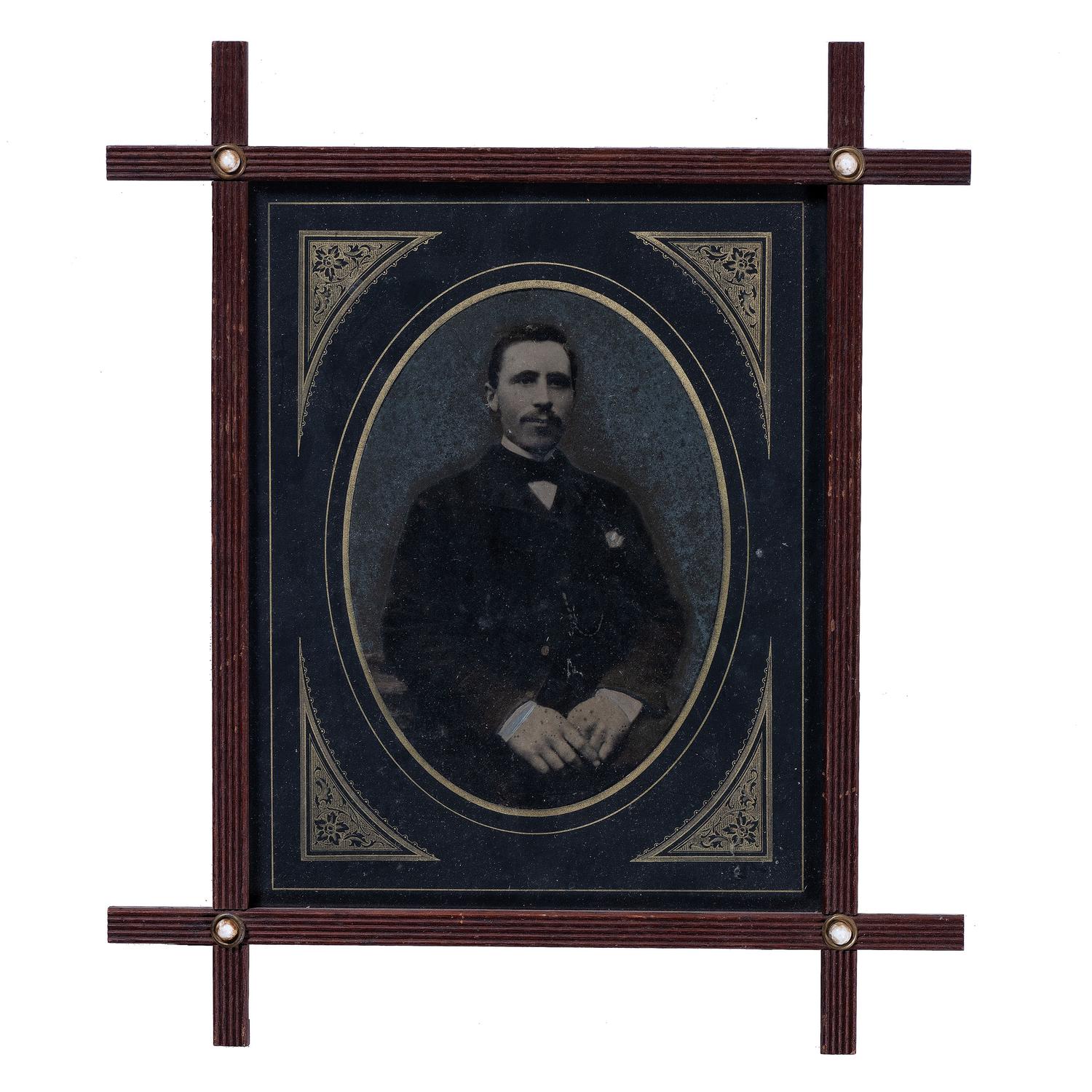 [EARLY PHOTOGRAPHY - PORTRAITURE]. A group of 11 framed portraits featuring male and female subjects highlighted by full plate tintype by Jacobs of New Orleans, including: