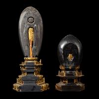 Two Japanese Gilt Wood Figures of Amida Buddha, Edo-Meiji Period 日本江戶時代 木漆金無量壽佛兩尊