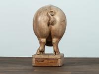 A Folk Art Carved Wood Figure of a Sow