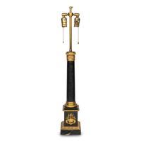 An Empire Style Patinated and Gilt Bronze Table Lamp