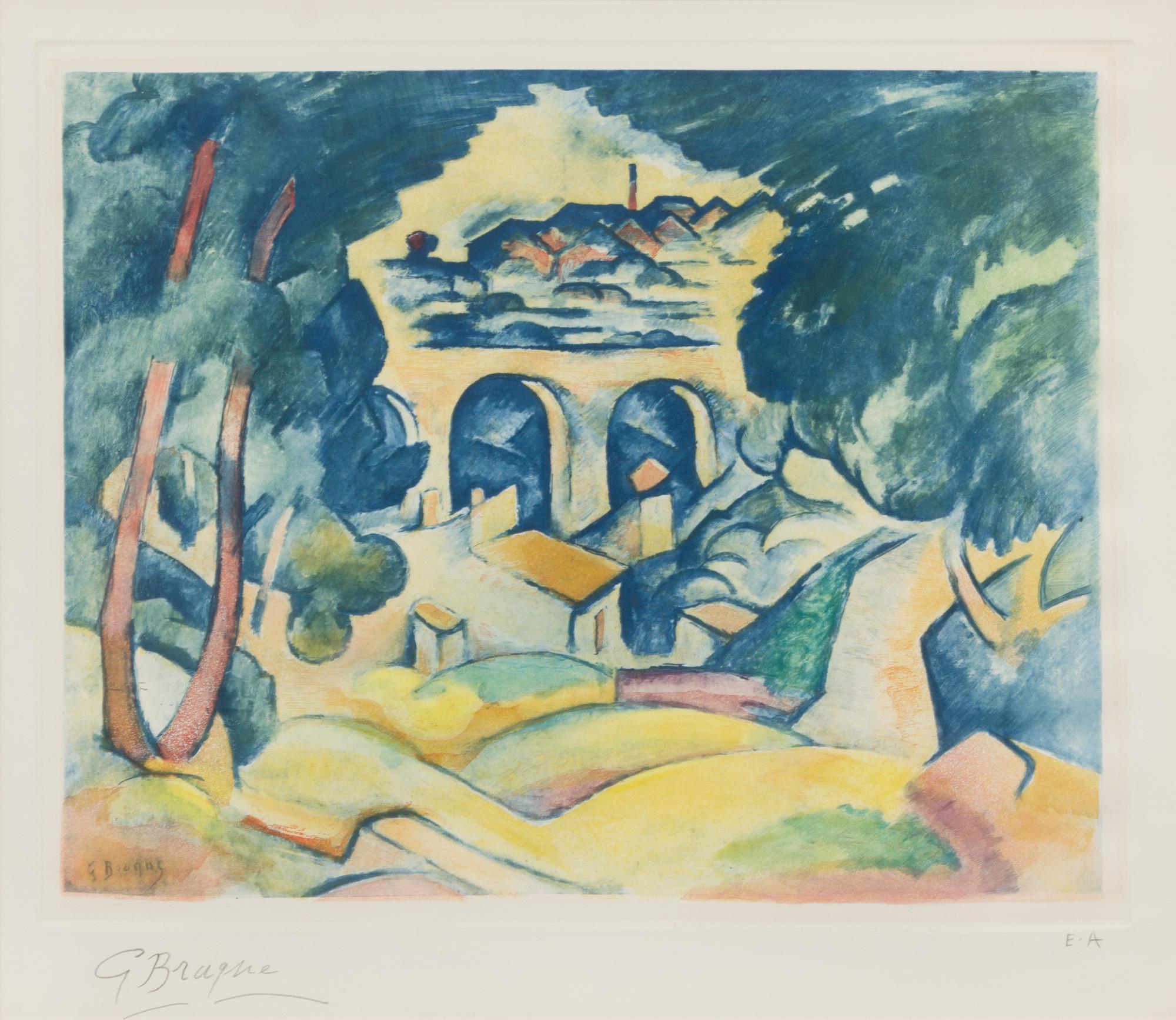 Georges Braque, (French, 1882-1963), Le Viaduc de l'Estaque, c. 1950