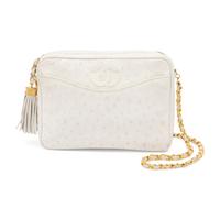 Chanel, Camera Bag in White Ostrich