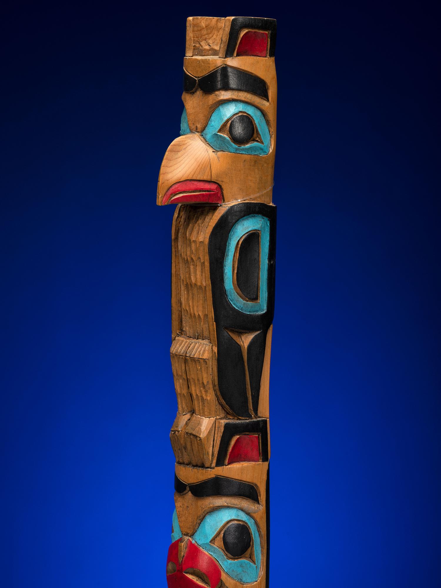 Northwest Coast Carved and Painted Speaker's Staff