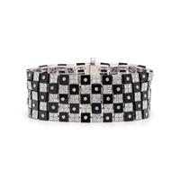 WHITE GOLD, DIAMOND AND ONYX CHECKERBOARD BRACELET
