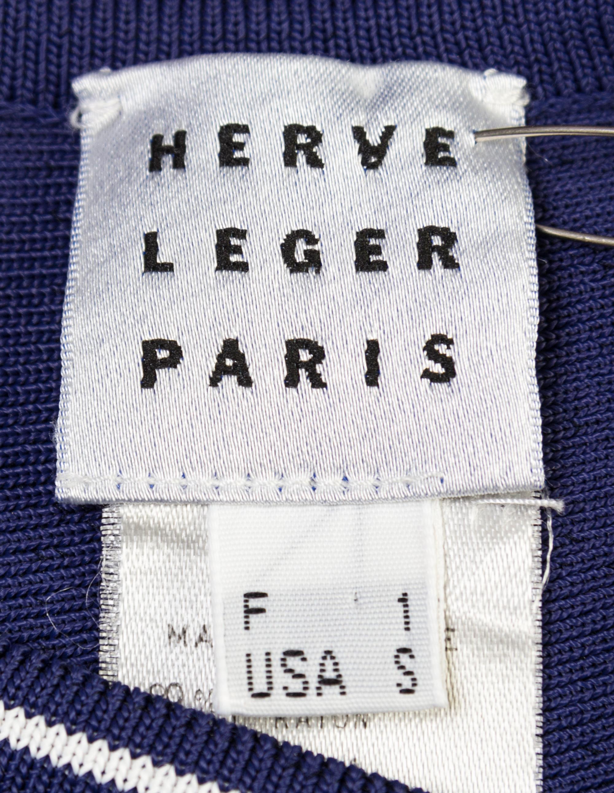 An Herve Leger Blue Knit Dress, Size S.