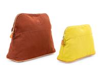 Two Hermès Canvas Bolide Trousse de Voyage Cosmetic Bags