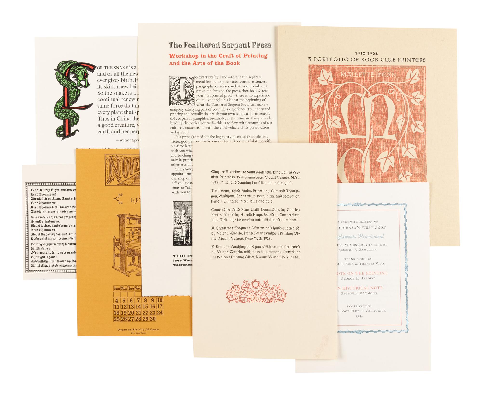 [ROXBURGHE CLUB]. LINDEN, James and Jennifer LARSON, editors. Printers to the Club: A Portfolio. San Francisco: The Roxburghe Club, 1986.