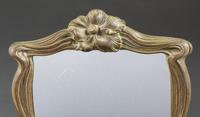 An Art Nouveau Bronze Mounted Glass Inkwell and Wall Mirror