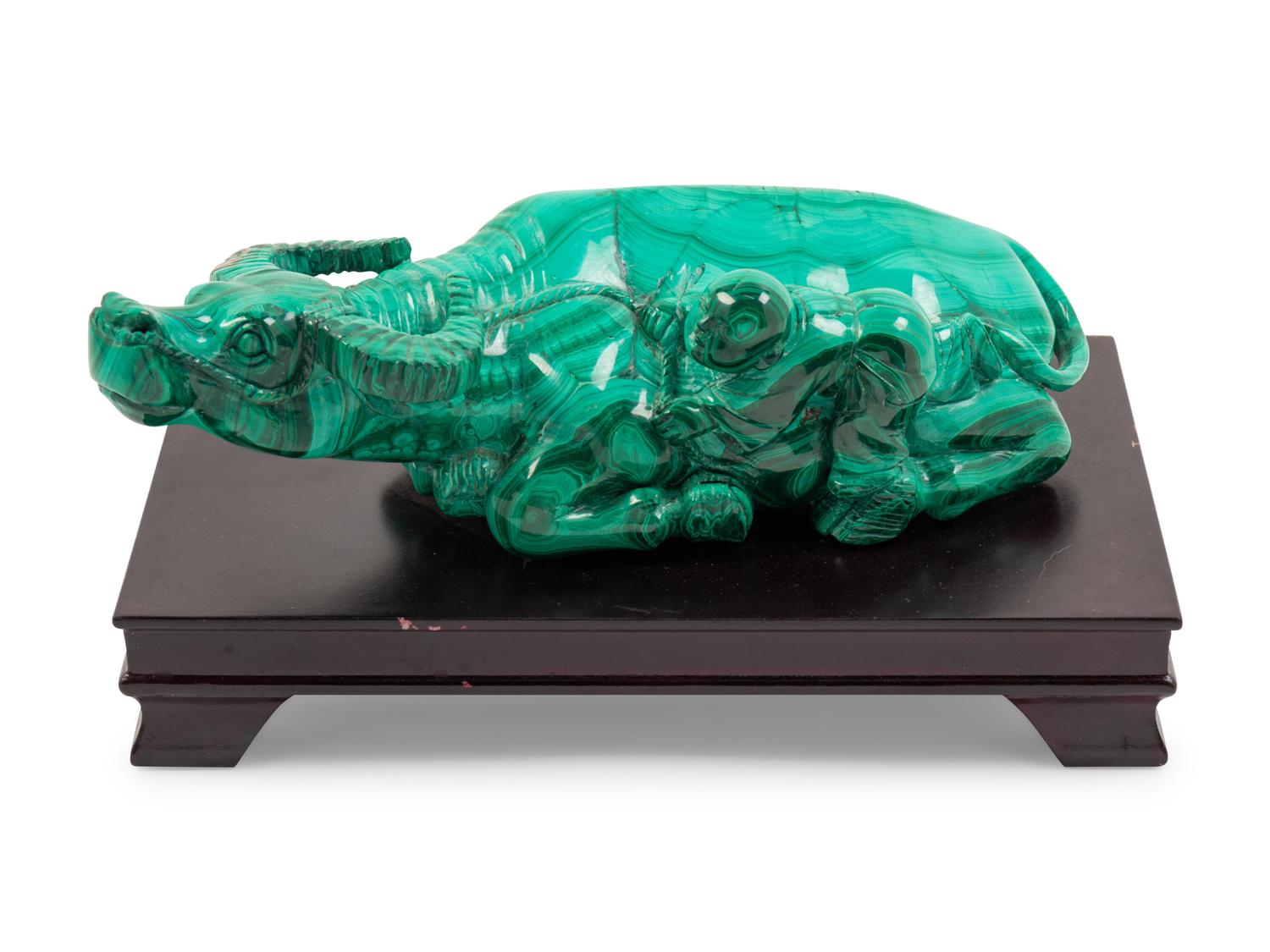 A Chinese Malachite Carving