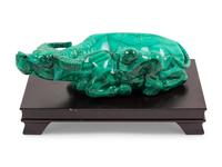 A Chinese Malachite Carving