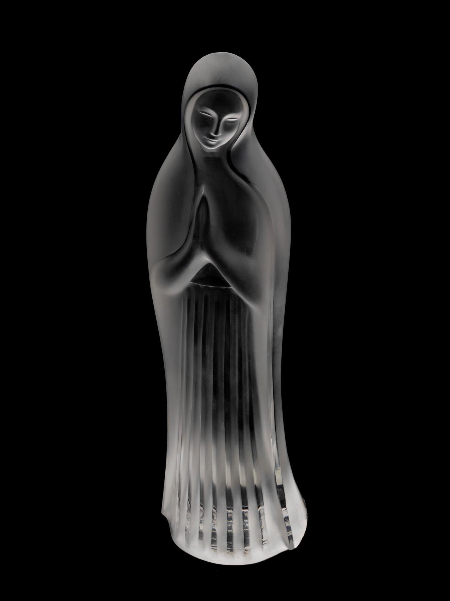 A Lalique Frosted Glass Figure: Madonna — The model designed by Marc Lalique, 1965