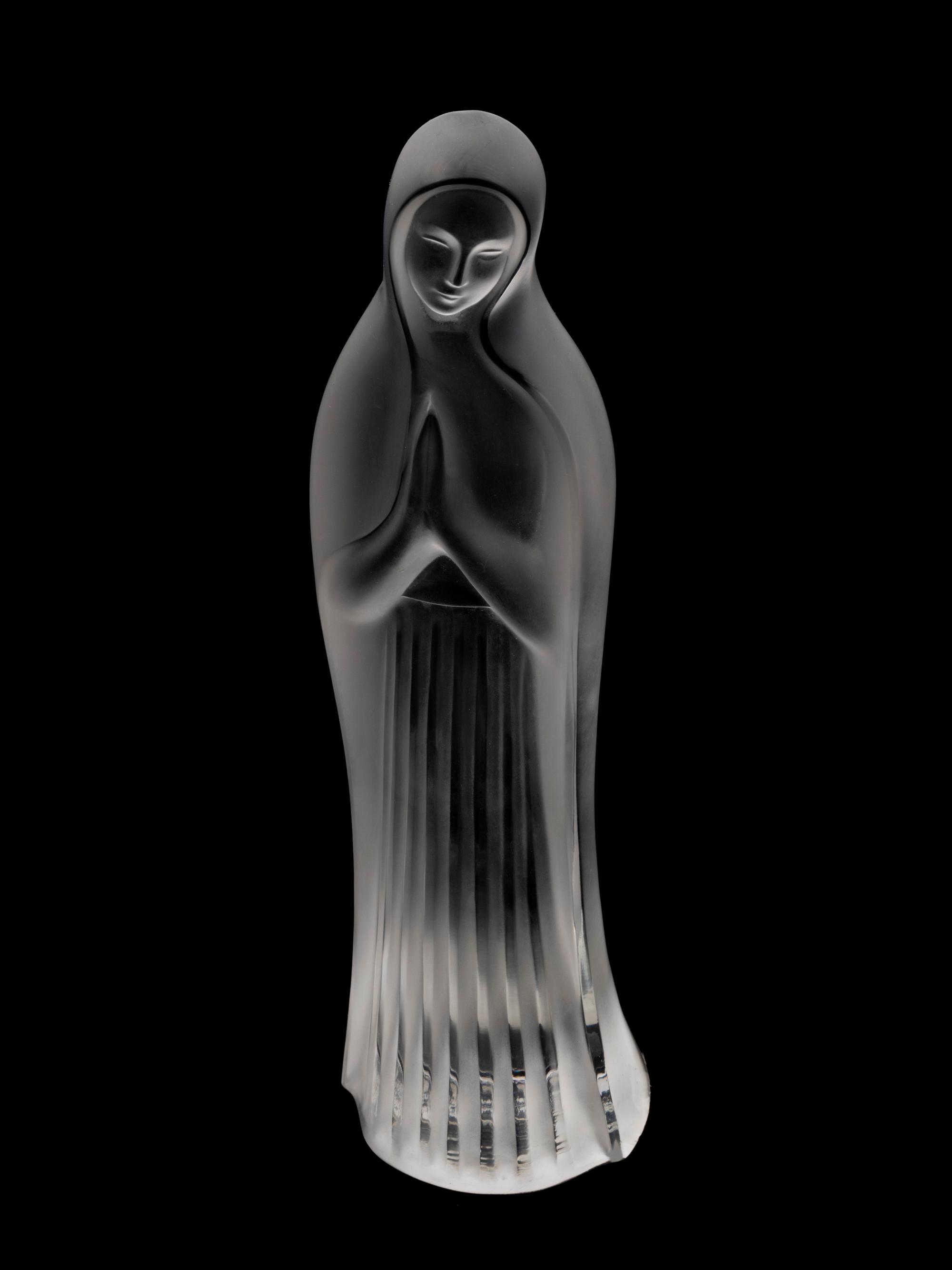 A Lalique Frosted Glass Figure: Madonna — The model designed by Marc Lalique, 1965