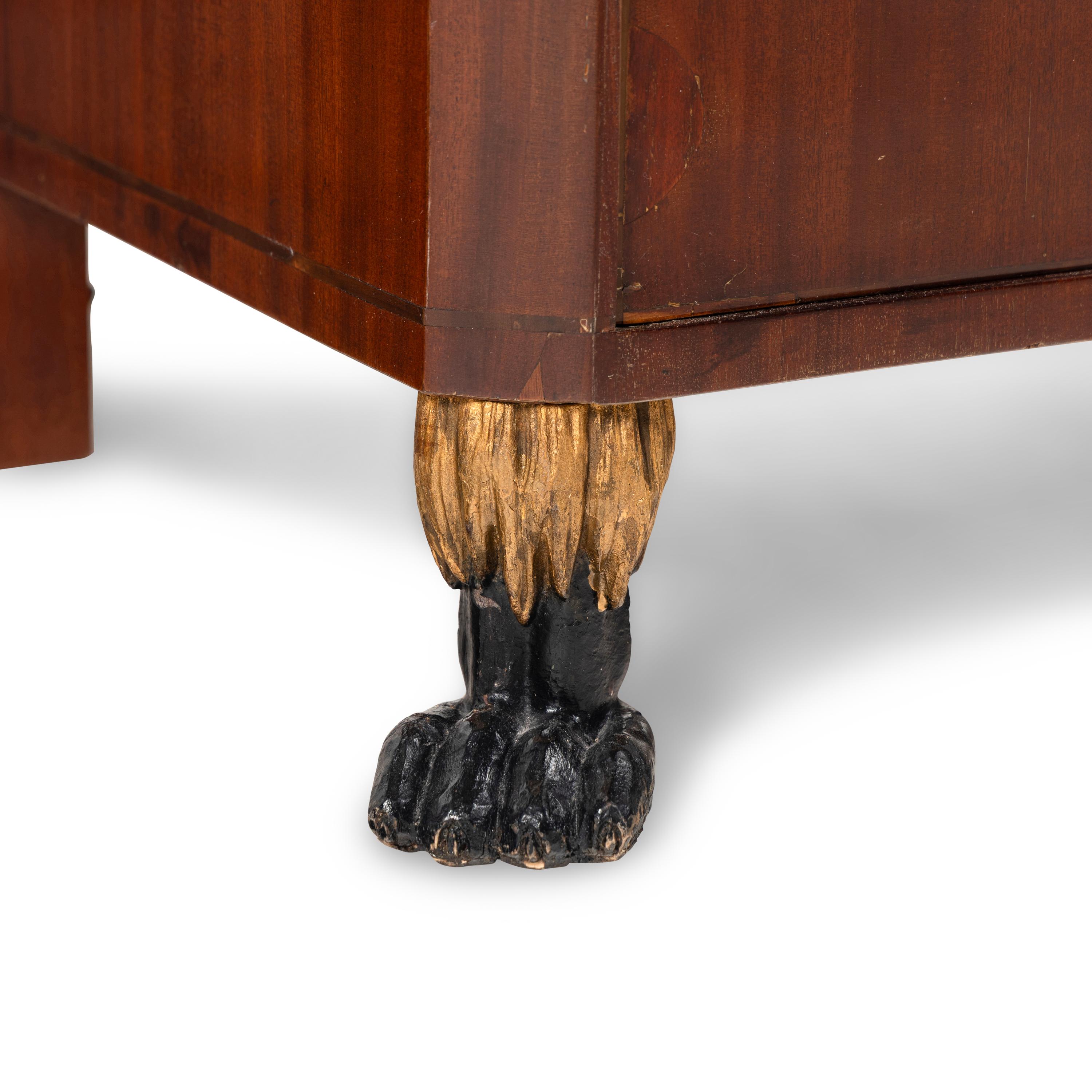 A North European Parcel Gilt Mahogany and Marquetry Dressing Cabinet
