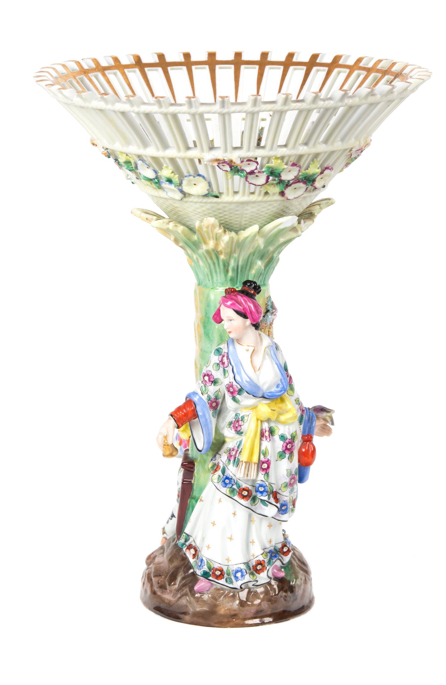 A Berlin Porcelain Footed Compote Height 11 1/2 inches. — 19TH CENTURY