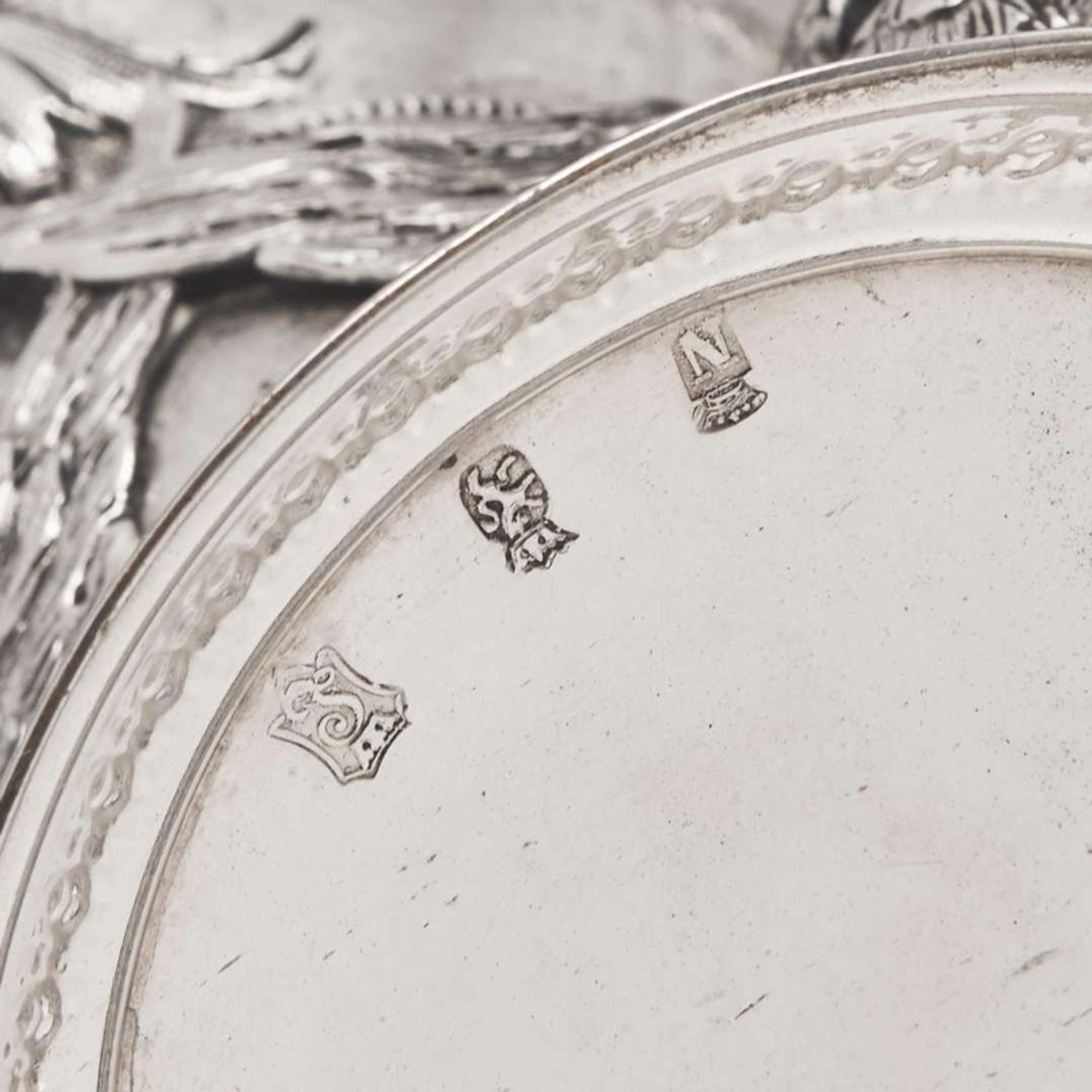 A group of three sterling silver and silver tablewares 19th century