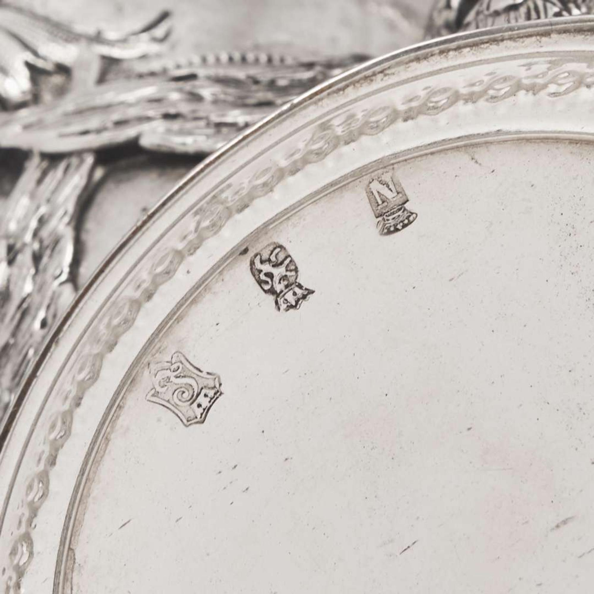 A group of three sterling silver and silver tablewares 19th century
