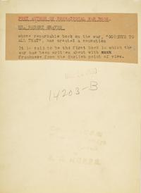 [Literature] [Graves, Robert] Hoppe, Emil Otto. Portrait Photograph