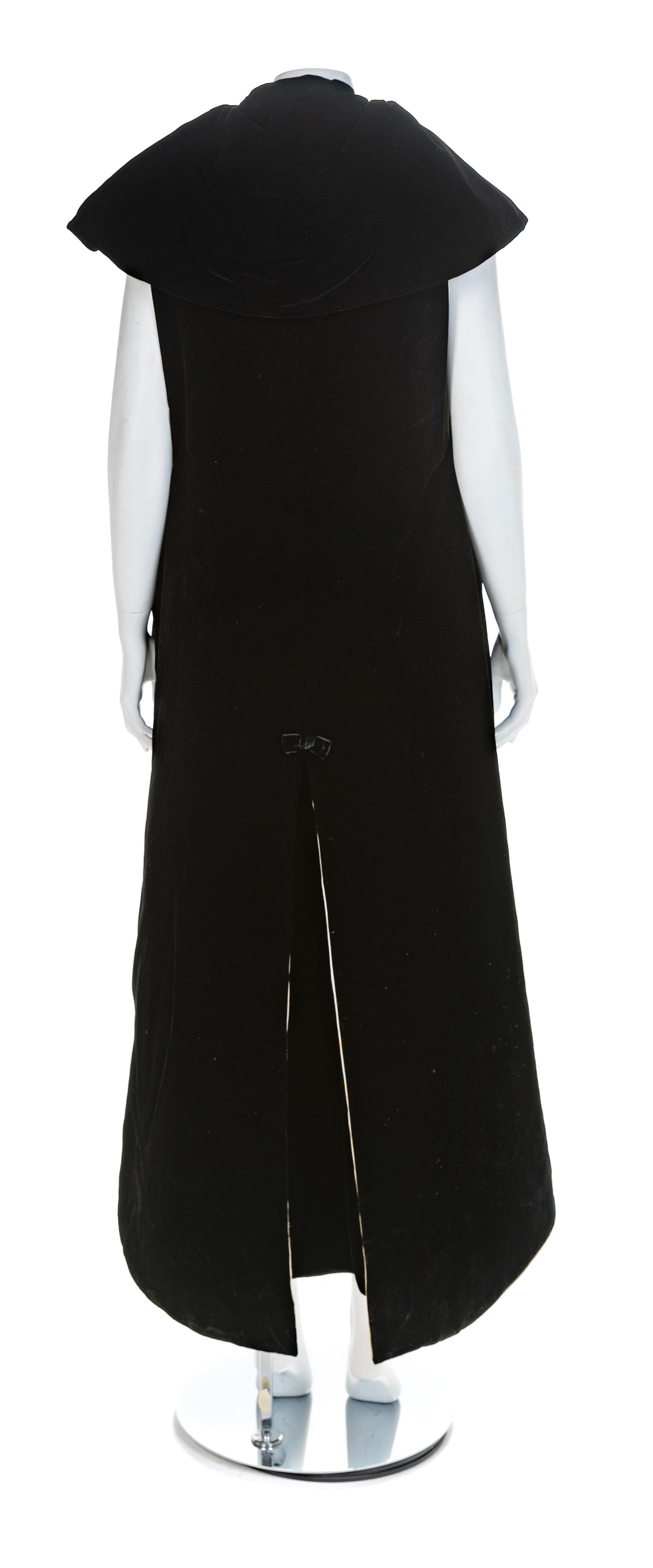 Mr Blackwell Black Velvet Evening Dress, 1950-60s No size label
