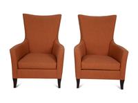 A Pair of Upholstered Club Chairs by John Hutton for Holly Hunt