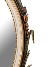 A George III Style Painted and Parcel-Gilt Oval Mirror