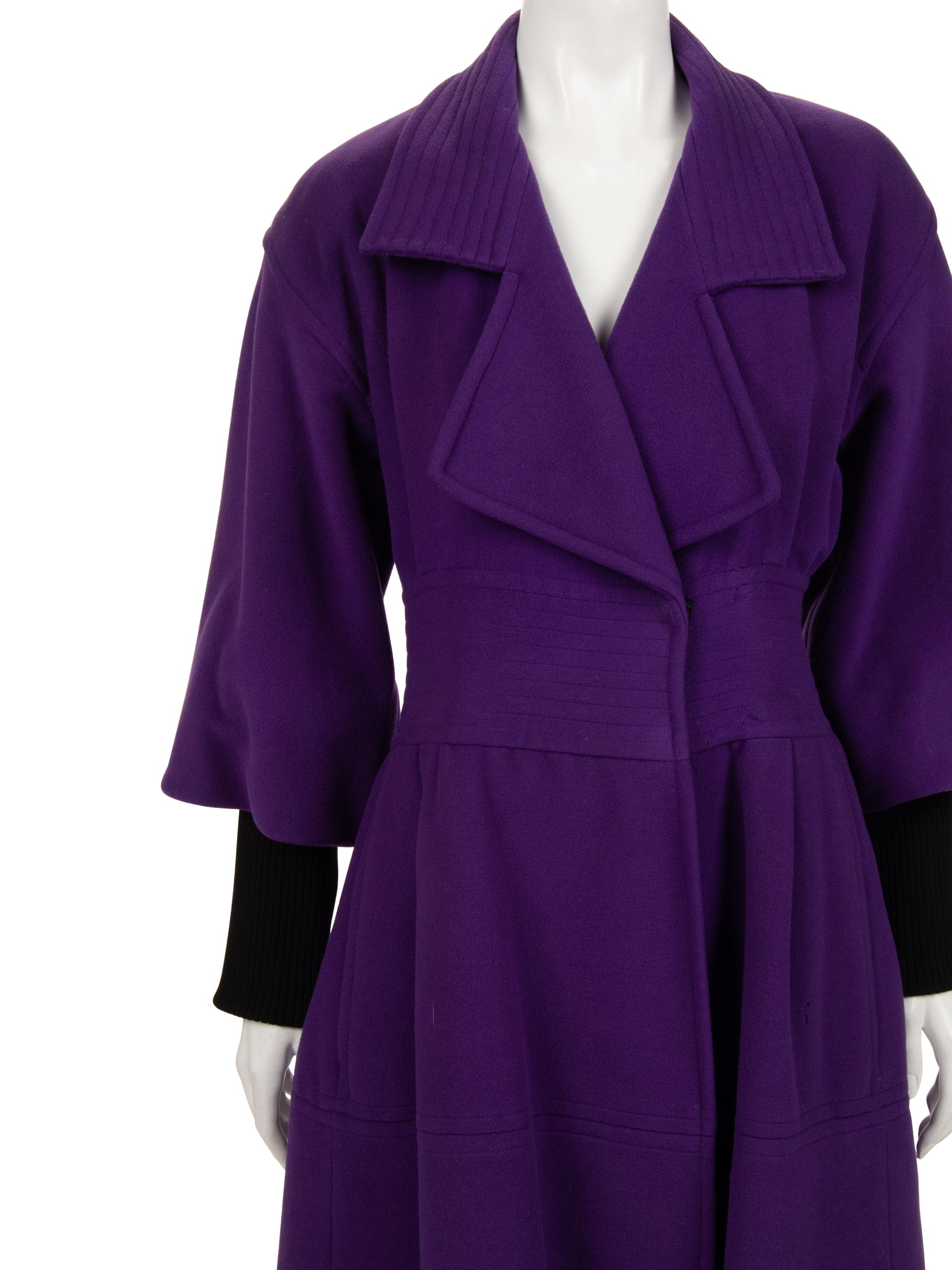 Two Designer Pieces: One Christian Lacroix Coat and One Versace Denim Shirt Dress, 1990-2000s