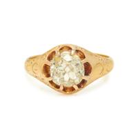ANTIQUE, YELLOW GOLD AND DIAMOND RING