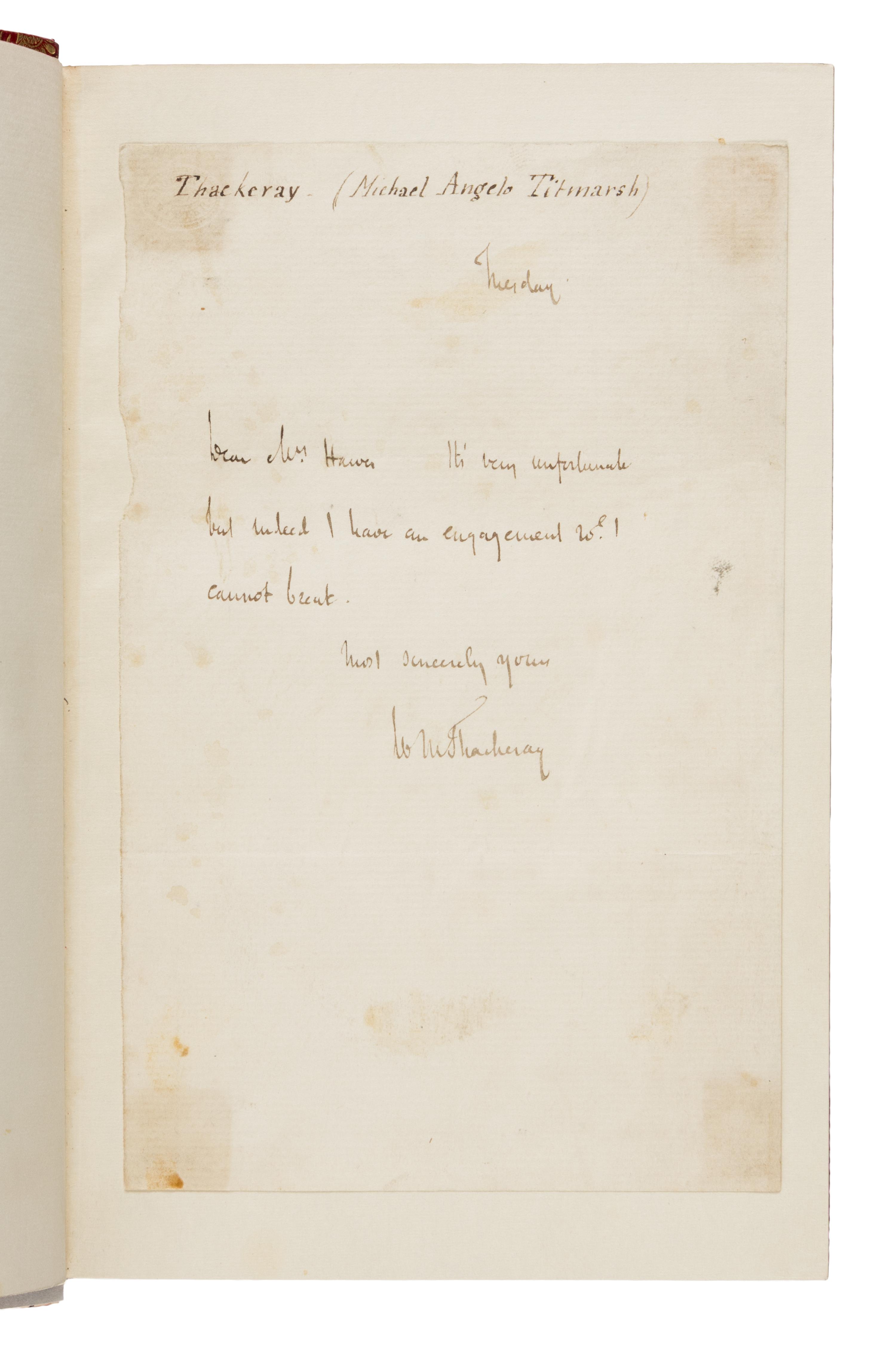 Thackeray, William Makepeace (1811-1863). Vanity Fair . London: Bradbury and Evans, 1848.