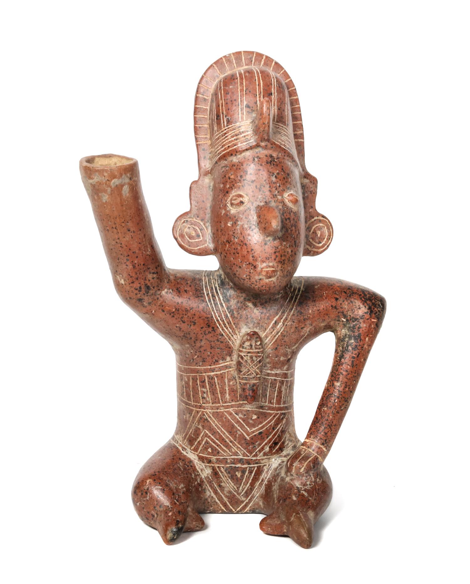 Colima Seated Figure Height 13 x width 9 x depth 4 1/2 inches