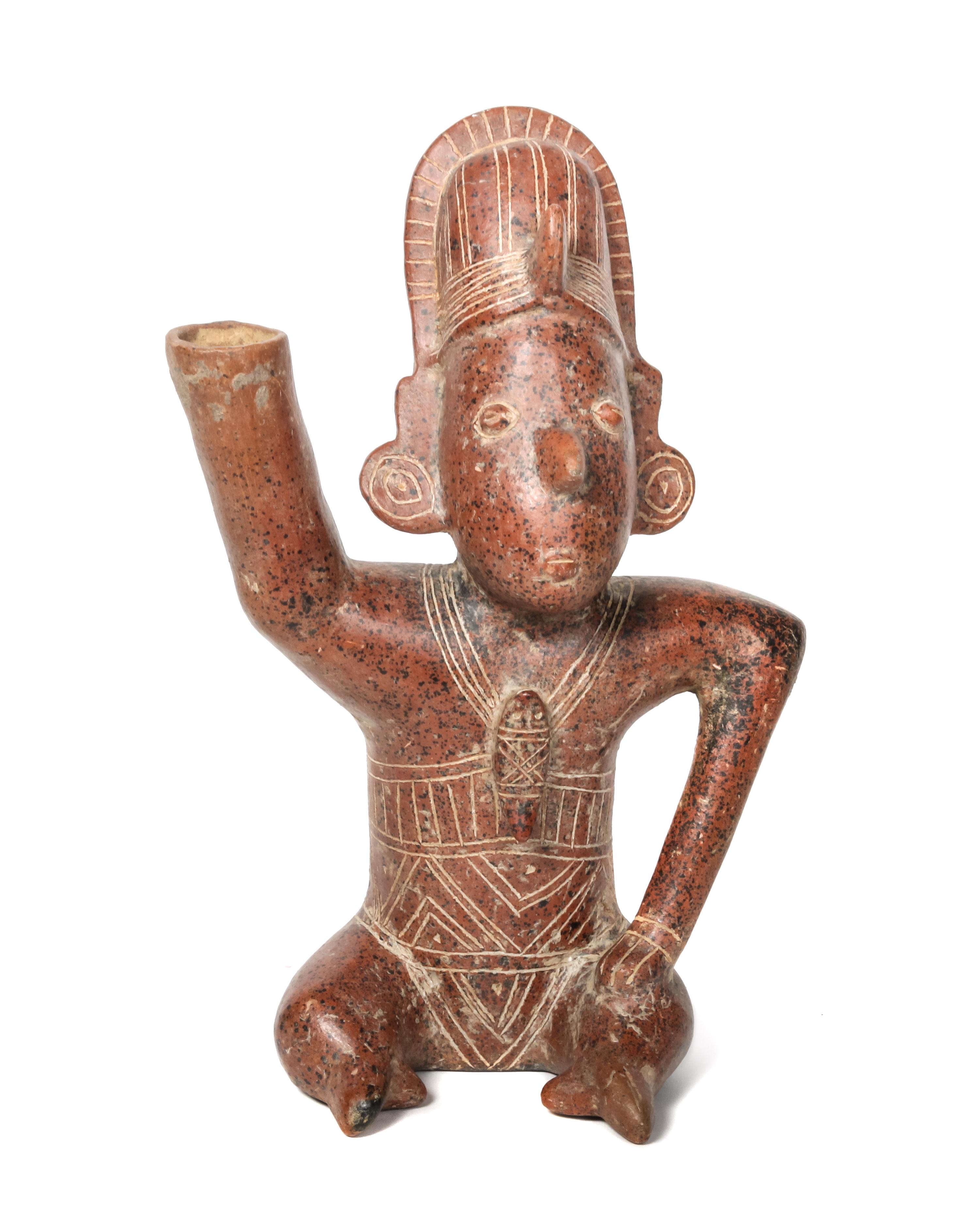 Colima Seated Figure Height 13 x width 9 x depth 4 1/2 inches