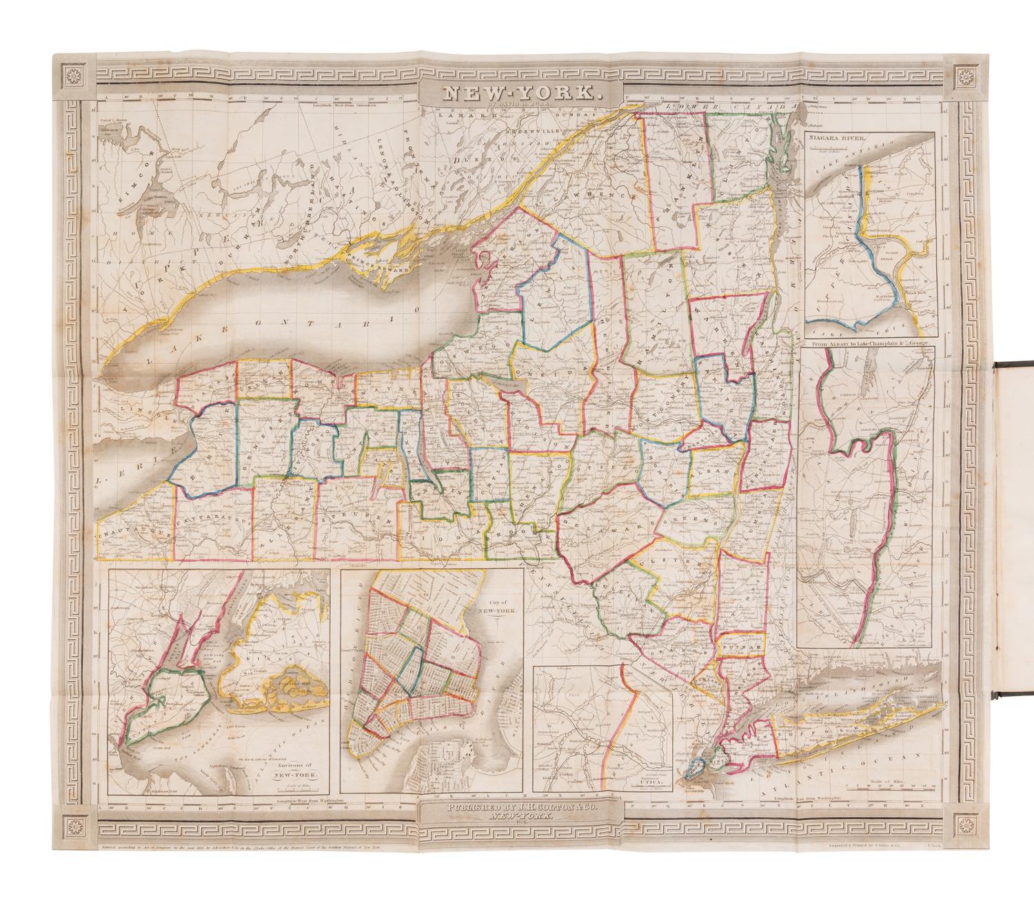 [MAPS & VIEWS]. BURR, David (1803-1876). Atlas of New Yor k. New York: Principal Booksellers, 1838.