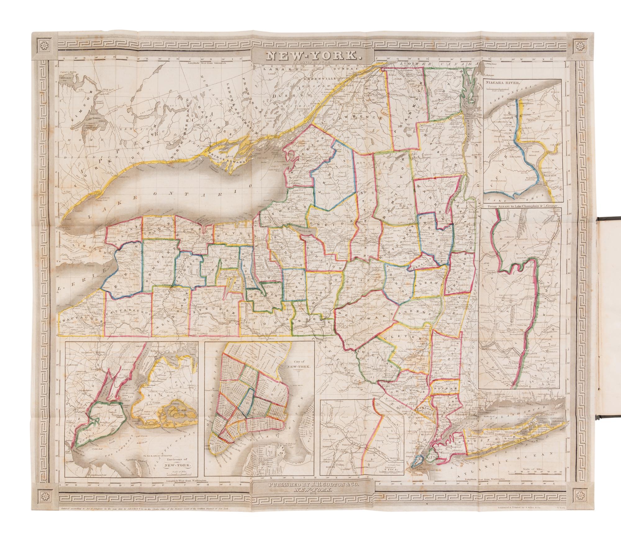 [MAPS & VIEWS]. BURR, David (1803-1876). Atlas of New Yor k. New York: Principal Booksellers, 1838.