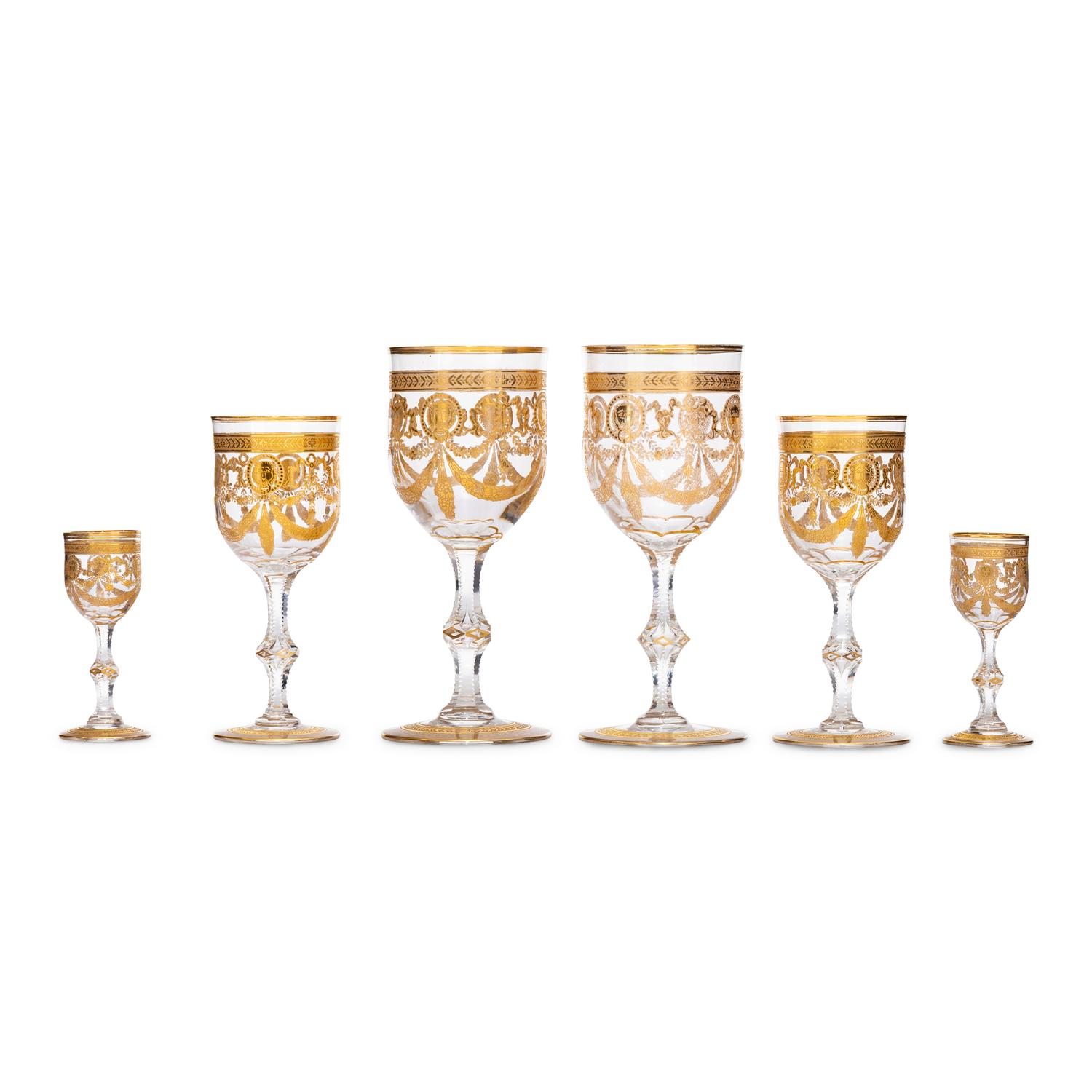 A Saint-Louis Congress Cut Glass Stemware Service
