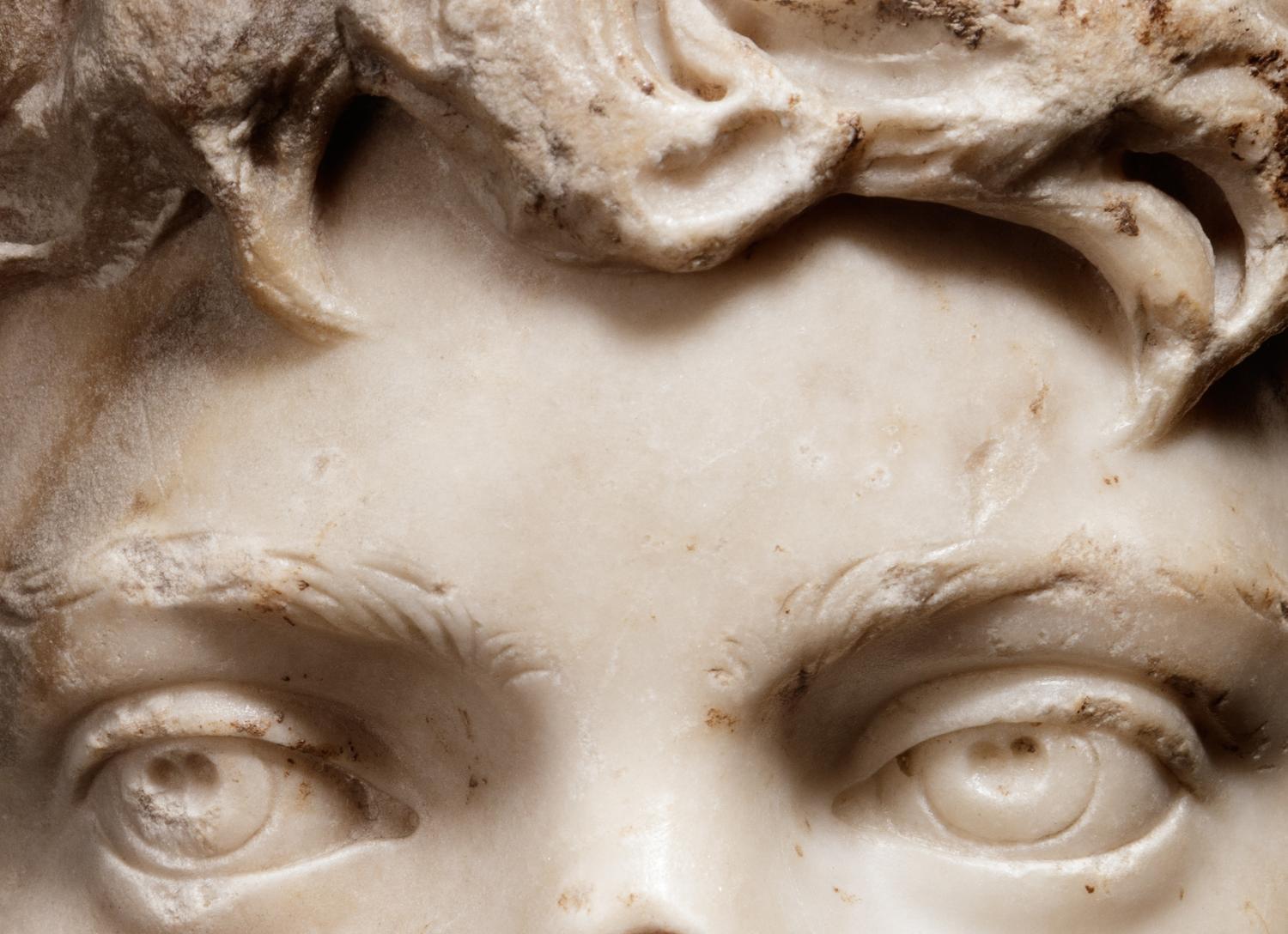 A Roman Marble Portrait Head of the Young Caracalla